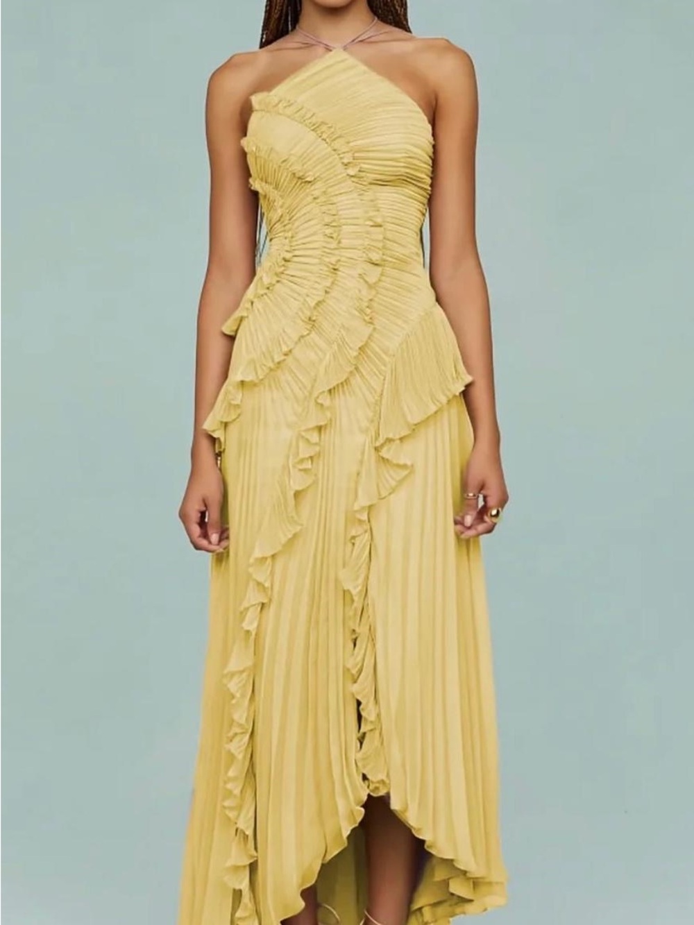 Yellow Ruffled Maxi Dress